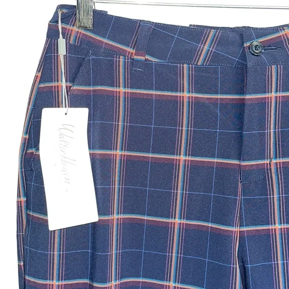 NWT Walter Hagen Womens Navy Plaid Ankle Golf Style Pants - Picture 3 of 8